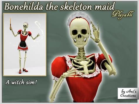 Aniflowerscreations Bonehilda The Skeleton Maid Sim See Notes Before
