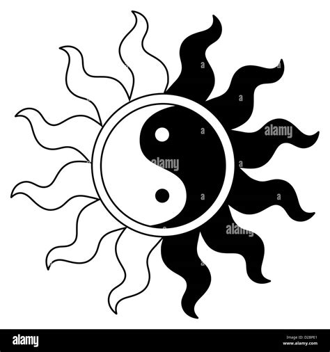 Ying Yang Symbol In Sun Stock Photo Alamy