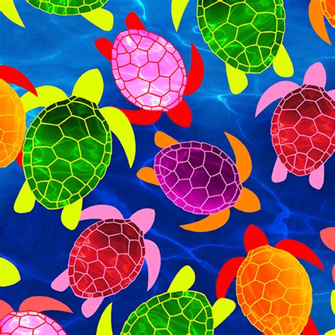 Watercolor Turtles Blue Tropical Breeze 097225515