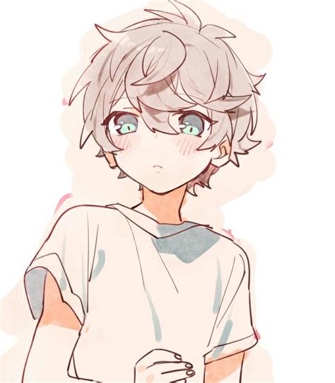 Adorable Anime Boy Curly Hair Character Reference