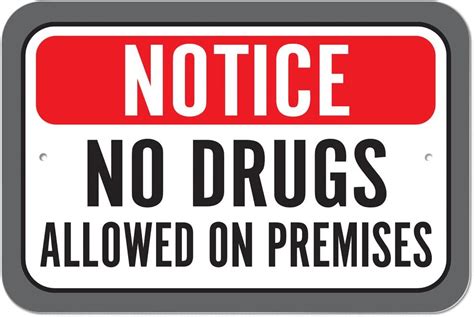 Graphics And More Plastic Sign Notice No Drugs Allowed On