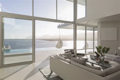 Sunny Tranquil Modern Luxury Home Showcase Interior Living Room With