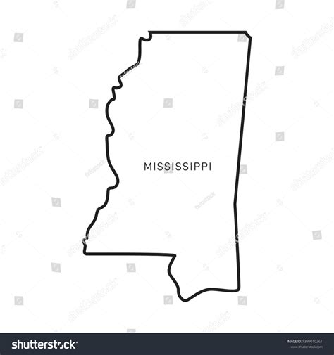 Mississippi Map Outline Vector Design Template เวกเตอร์สต็อก ปลอดค่า