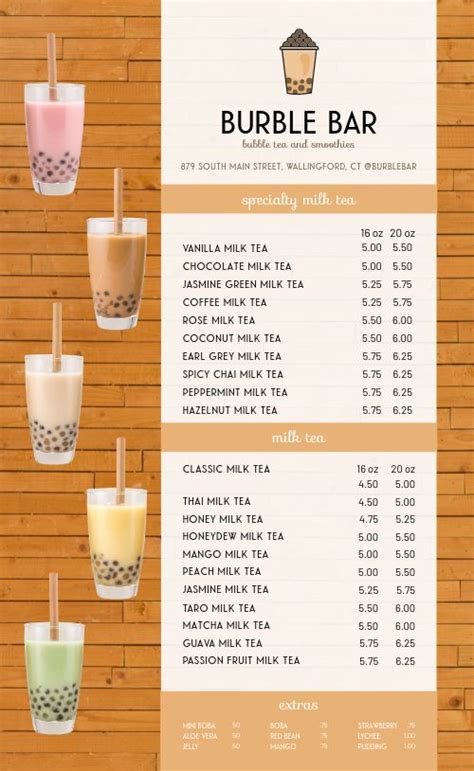 Bubble Tea Menu Template