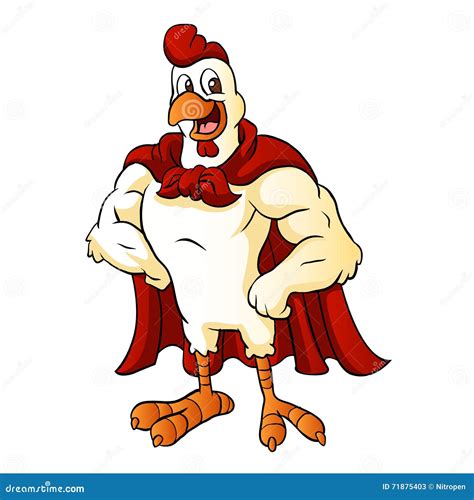 Cartoon Chicken Rooster Posing Vector Illustration