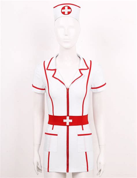 Sexy Naughty Nurse Uniform Lingerie Mini Dress With Headband Cosplay Costume