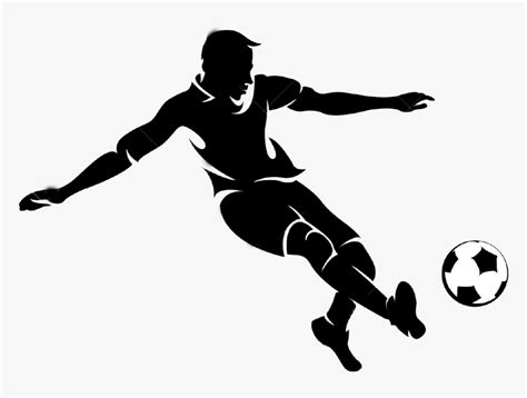 Football Player Kicking Clipart Black