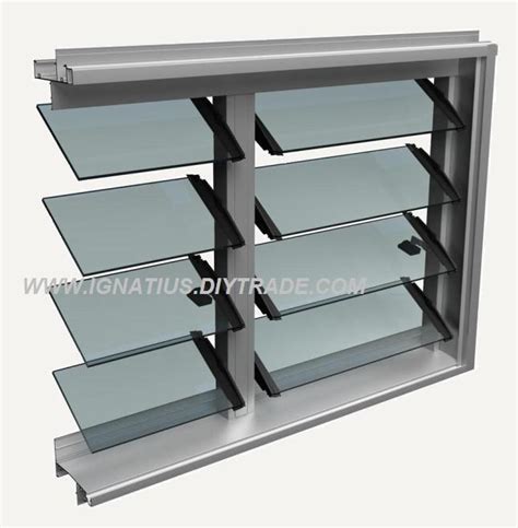 Residential Grade Aluminium Frame Frosted Glass Louver Window China