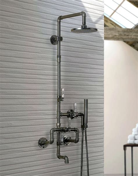 I keep water related plumbing fixtures (faucets, shower head, tub down spout, levers, drains what plumbing fixture mistake do you see people make most often? Watermark Designs Thermostatic shower fixture | Outdoor ...