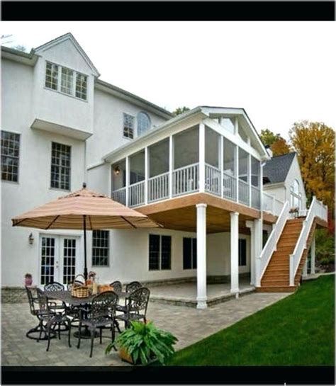 2 Story Covered Porch With Awnings Awbning