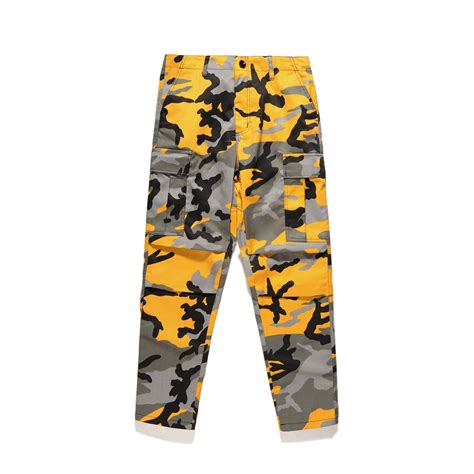 2018 Tri Color Camo Patchwork Cargo Pants Mens Hip Hop Casual
