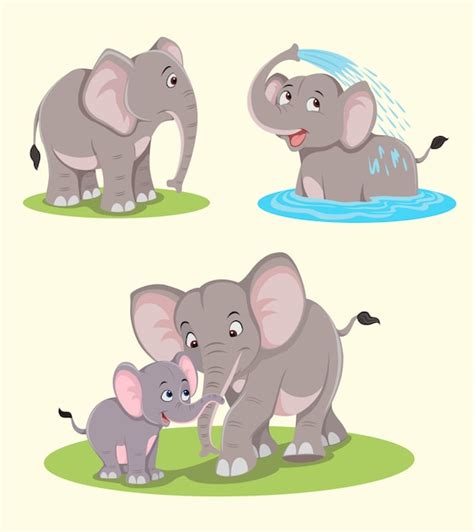 Diseño Vectorial De Elefante Vector Premium