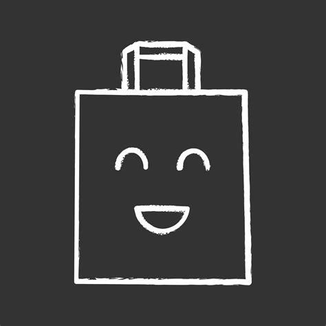 Smiling Shopping Bag Character Chalk Icon Sale Special Offer Happy
