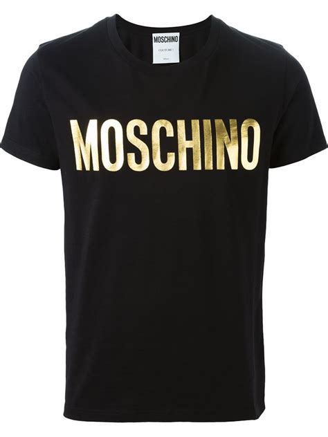 Lyst Moschino Logo Print T Shirt In Black For Men