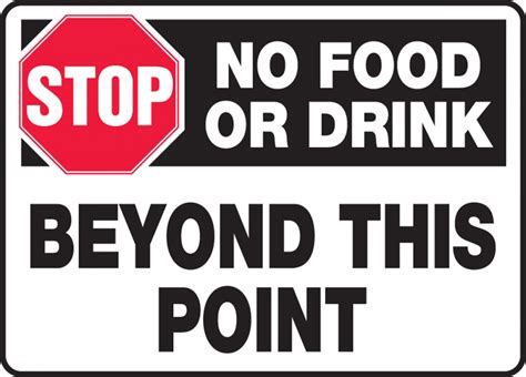 No Food Or Drink Beyond This Point Safety Sign Mhsk540