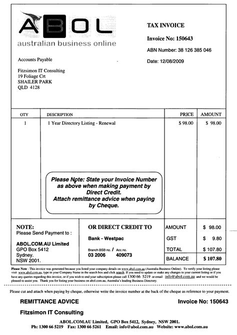 Tax Invoices Requirements Invoice Template Ideas