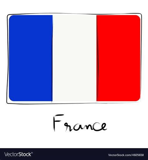 France Flag Doodle Royalty Free Vector Image Vectorstock