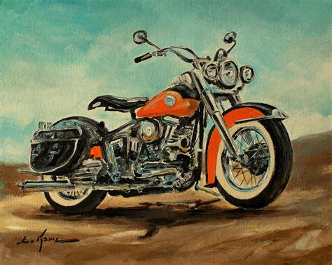 Harley Davidson 1956 Flh Painting By Luke Karcz