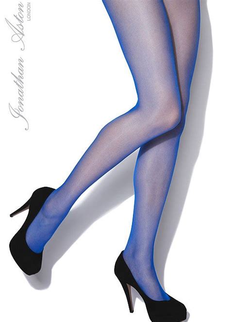 Jonathan Aston Sheer Coloured Tights Funky Tights Blue Tights Colored