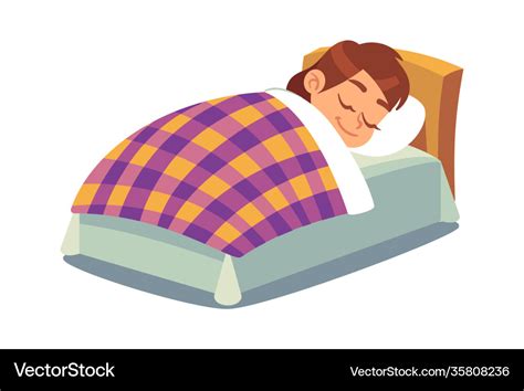 Little Girl Sleeping In Bed Happy Child Royalty Free Vector