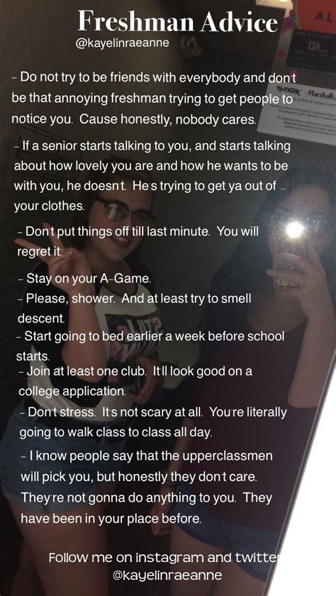 freshman advice tips by k backtoschool freshman advice high school hacks freshman tips