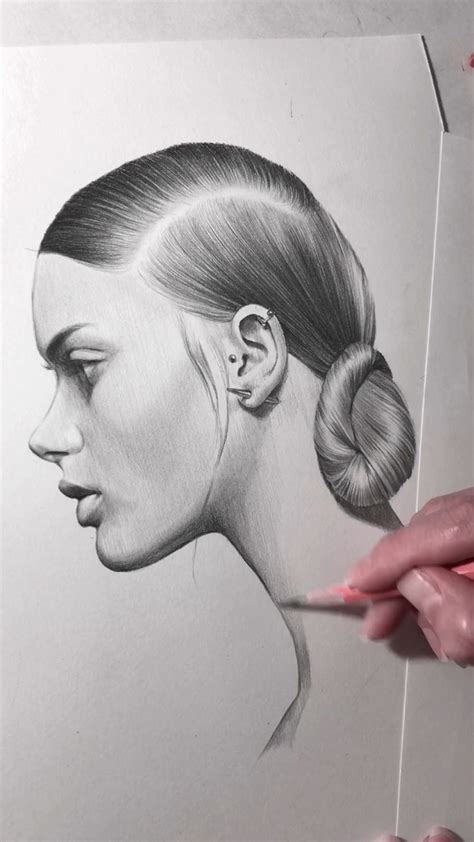 Drawing A Portrait In Profile Part 2 Video Art Drawings Simple
