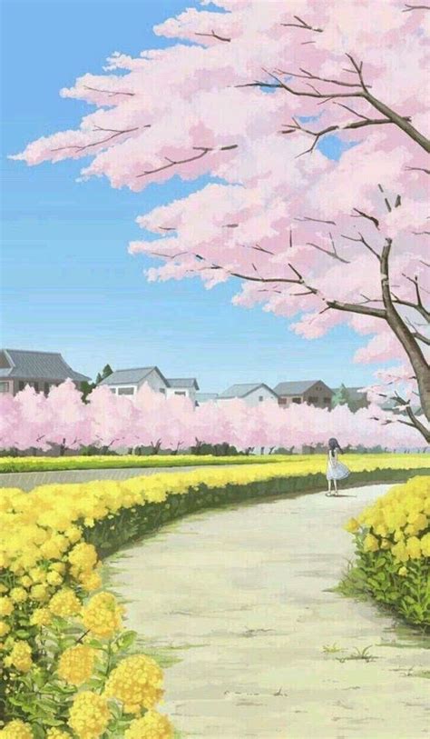 Anime Flower Field Scenery Wallpapers Wallpaper Cave