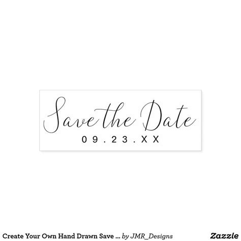 Create Your Own Hand Drawn Save The Date Rubber Stamp Zazzle How To