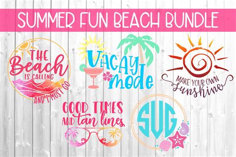 Summer Fun Beach Bundle Svg Dxf Png 618008 Cut Files Design Bundles