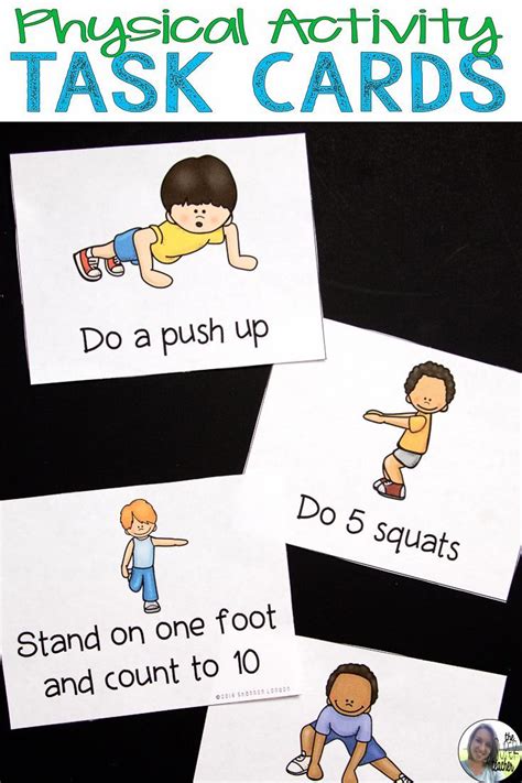 Physical Activity Cards Exercise Cards Physical Activities For Kids