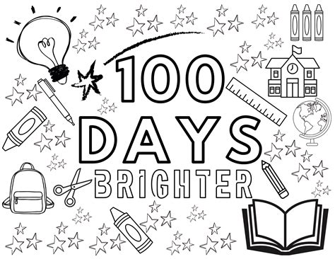 100 days of school coloring pages free printables seeing dandy blog