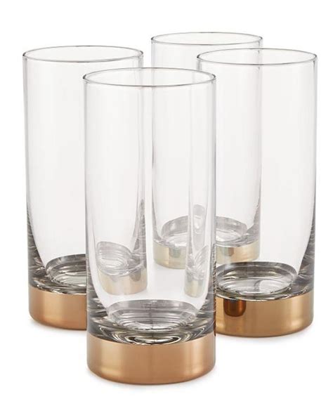 Hotel Collection Century Metallic Highball Glasses Set Of 4 Created For Macy S And Reviews