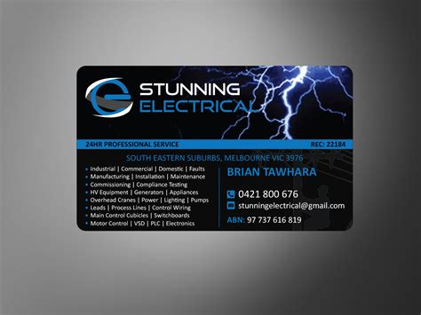 professional upmarket business card design  stunning electrical