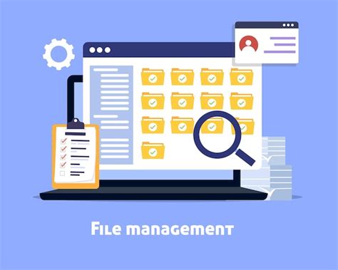 Concepto de gestión de archivos servicio de almacenamiento de documentos en línea carpetas