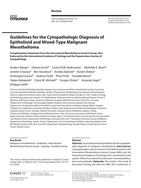Maybe you would like to learn more about one of these? (PDF) Guidelines for the Cytopathologic Diagnosis of ...