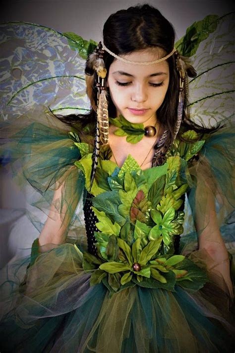 Exquisite Deluxe Woodland Fairy Tutu Dress Satinsilk Foliage For The