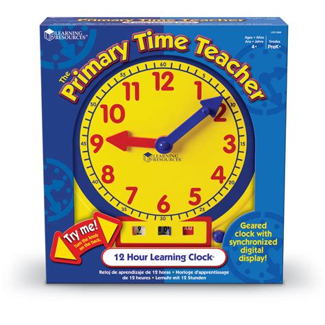 Buy Primary Time Geared Teacher Clock 12 Hour Am Pm Analogue And Digital Time Teacher By