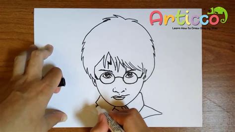 Be sure to include the shapes of the ears. How to Draw Harry Potter Step by Step - YouTube