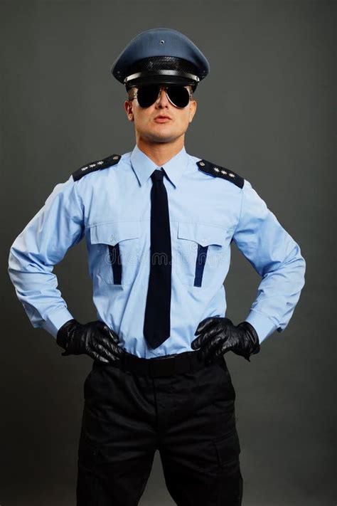 Policeman In Uniform Standing Stock Photo Image Of Sheriff Sergeant