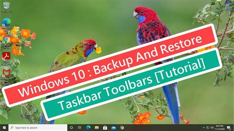 Windows 10 Backup And Restore Taskbar Toolbars Tutorial Youtube