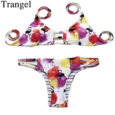 Trangel Bikini 2019 Bandage Swimwear Swimsuit Retro Halter Bikini Set Swimwear Female Swimsuit