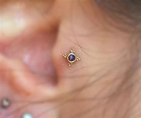 Tragus Piercings Are Just Too Cute Especially With Gold And Opal In