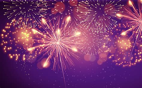 Download Wallpapers Fireworks On A Purple Background Background With