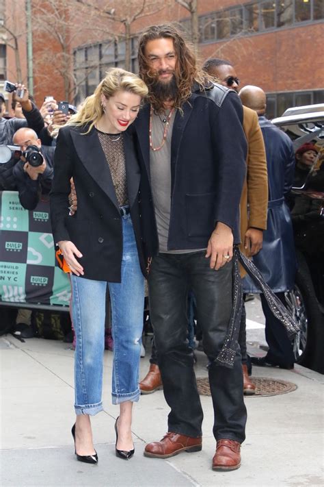 Amber Heard And Jason Momoa Outside The Build Series Studio In New