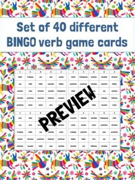 Ar Present Tense Verb Bingo Loteria By La Maestra Oaxaquena Tpt