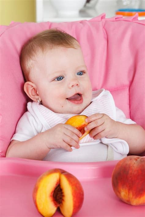 Happy Baby Eating Fruit Stock Photo Image Of Feed Healthcare 49240616