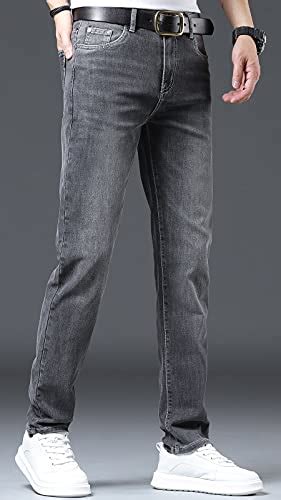 Hengao Mens Fashion Slim Fit Stretch Comfy Skinny Jeans 8015 Grey 32