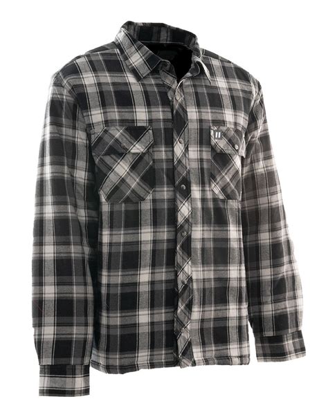 Grey Plaid Quilted Flannel Shirt Latoplast