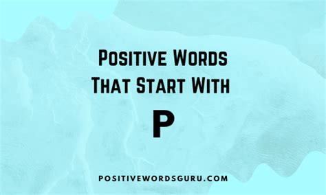 Positive Words That Start With P