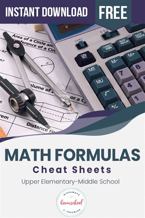 Worksheet will open in a new window. FREE Printable Math Formula Cheat Sheets - Homeschool Giveaways